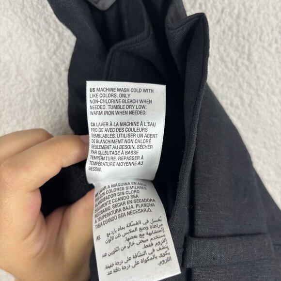 ON 34th Womens Black High Waist Pleated Ankel Wide Leg Paperbag Pants Size 12 - Picture 5 of 10